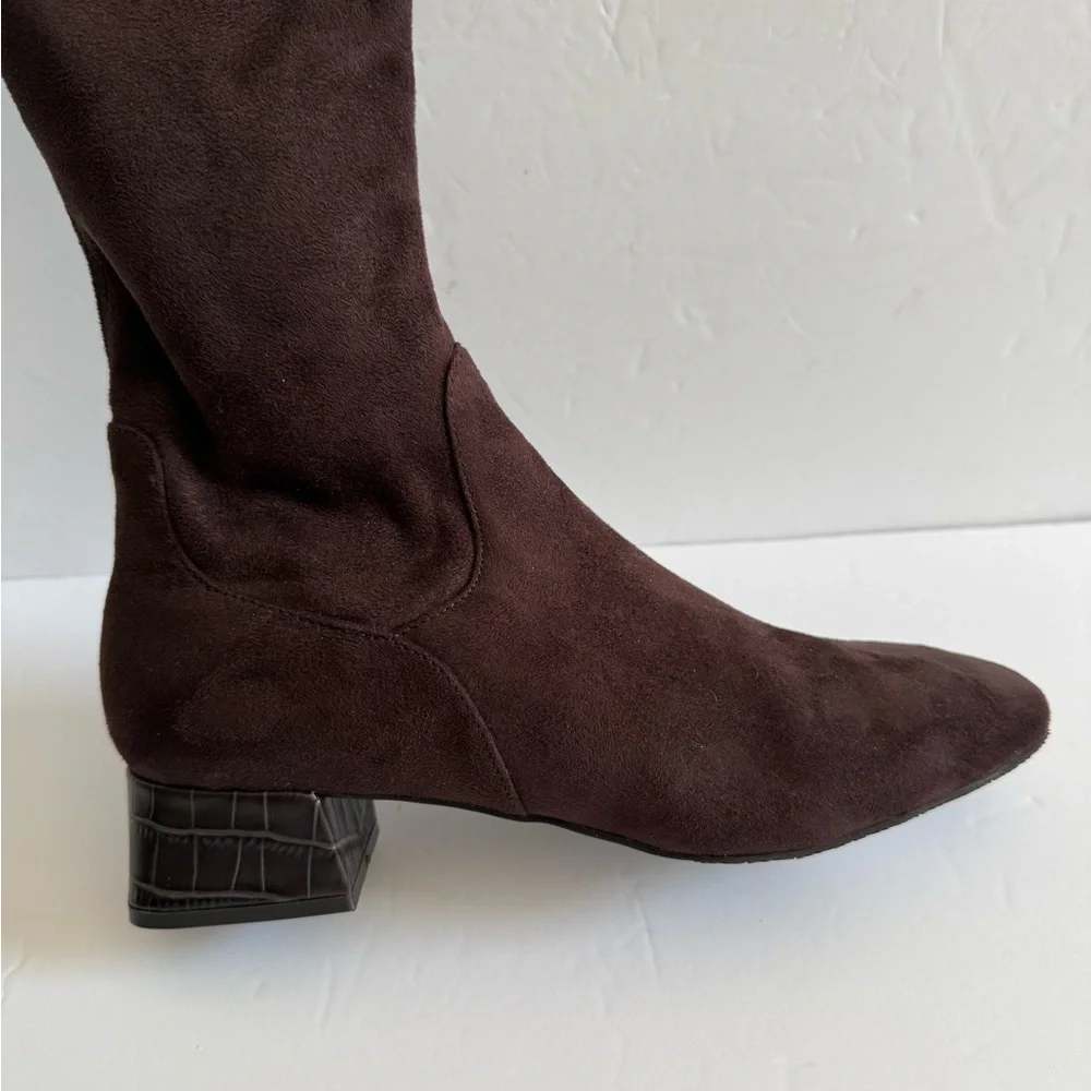 Donald J. Pliner Chocolate Brown Over-The-Knee Tall Suede Boots Women Size 9.5